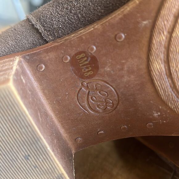 LUCKY BRAND "Benna" Brown Suede Side Zip Boots, Stacked 1.5" Heel, Sz 8 M  CUTE! - Picture 6 of 8